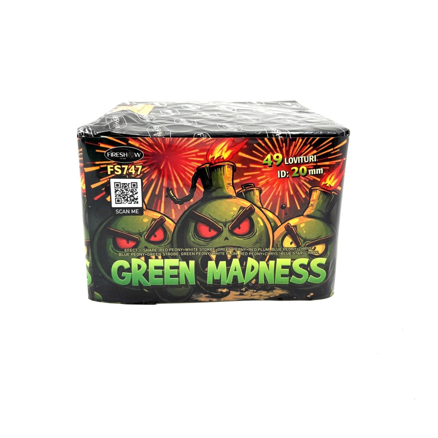 Baterie de artificii 49 focuri calibrul 20mm Fireshow Alien Invasion/ Green Madness