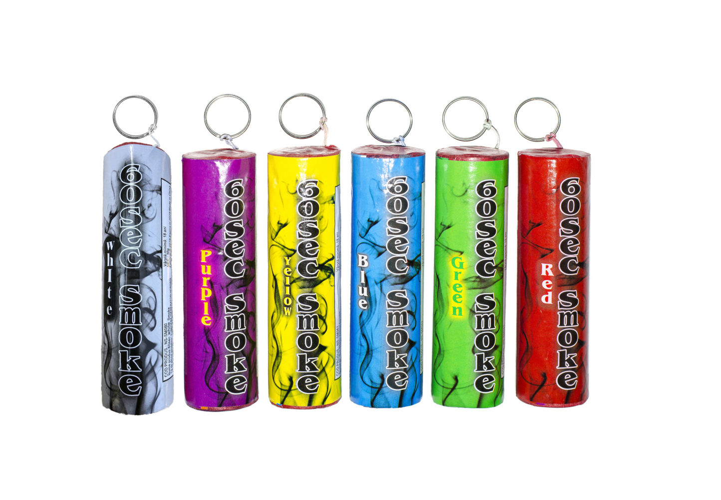 Fumigene multicolore cu inel de aprindere – set 6 bucati