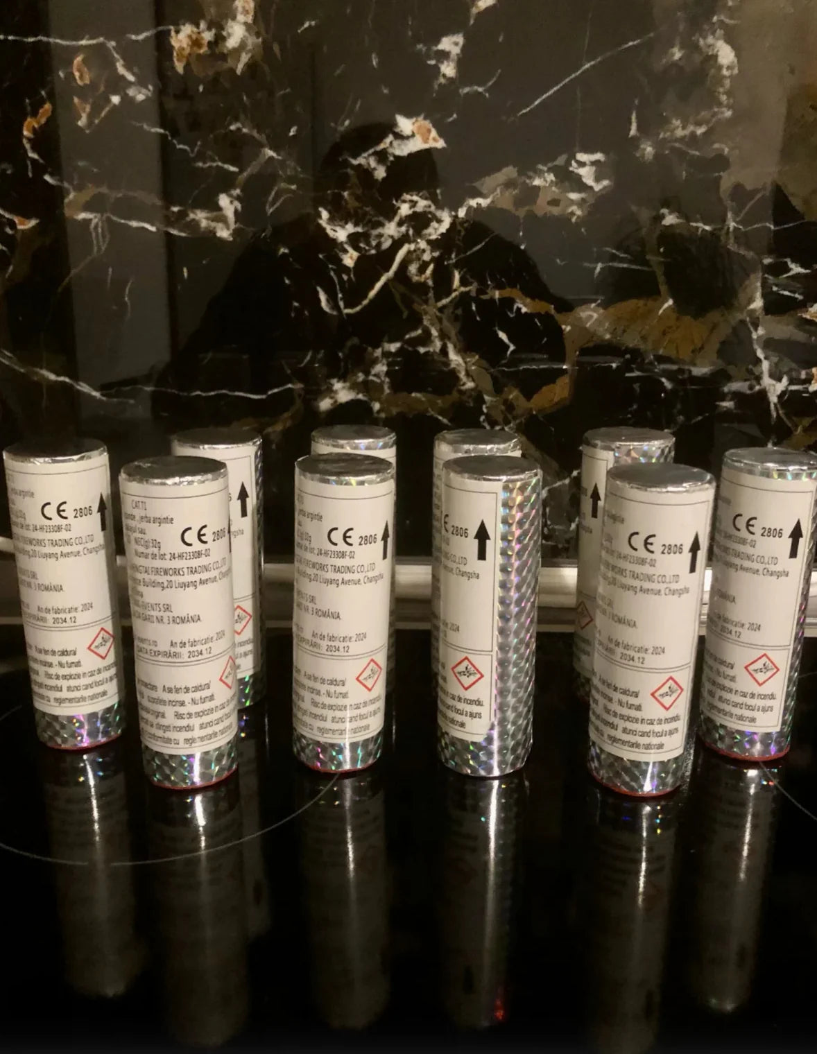 VULCANI de INTERIOR fara FUM fara MIROS 2m/30sec – efect argintiu