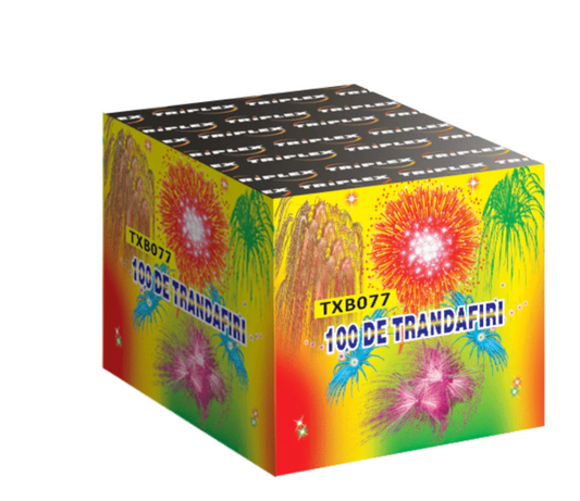 Baterie 100 trandafiri TXB077 25 focuri 25 mm Triplex