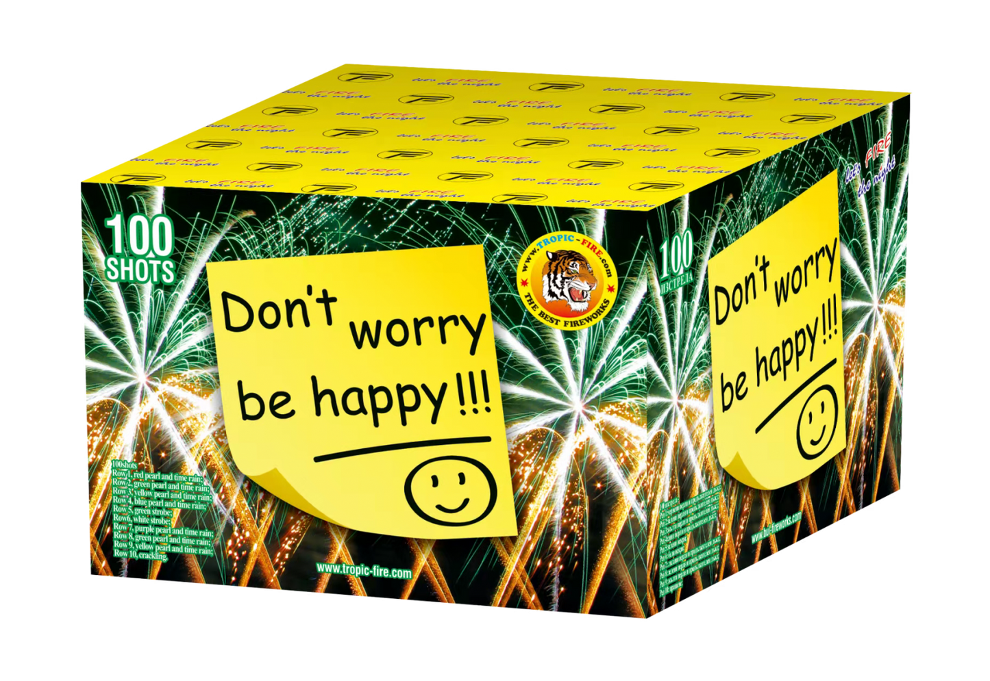 Baterie artificii 100 focuri DONT WORRY BE HAPPY TFC16100-2M/TFC16100-3M